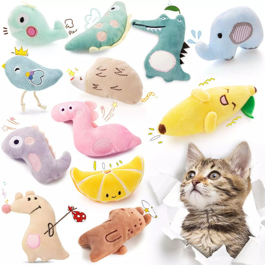 Cat Toy Catnip Interactive Plush Stuffed Chew Pet Toys Claw Funny Cat Mint Soft Teeth Cleaning Toy For Cat Kitten Pet Products