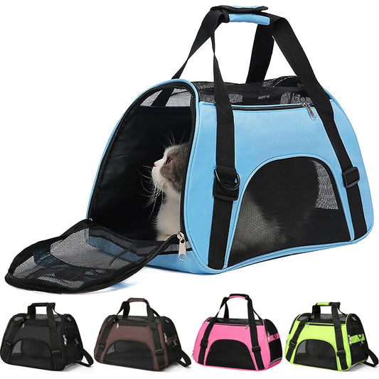 Cat Bags Portable Dog Carrier Bag Mesh Breathable Pet Puppy Travel Bags for Small Dogs Foldable Cats Handbag Bag Transport Bag