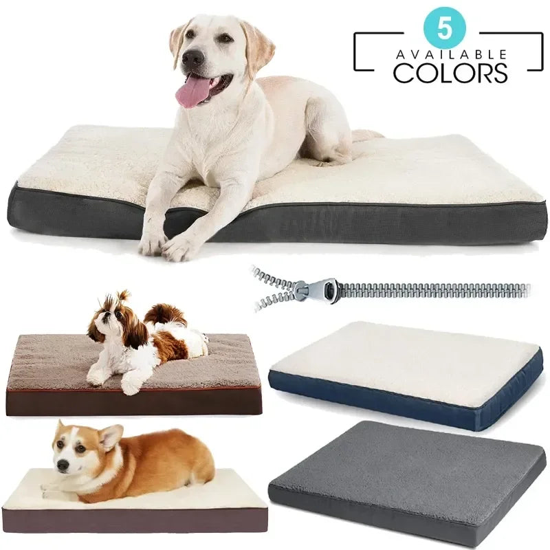 Summer and Winter Big Pet Bed Memory Foam Dog Bed for Large Dog Removable Washable Dog Mattress Pet Mat Egg Kennel Pad Cat Sofa