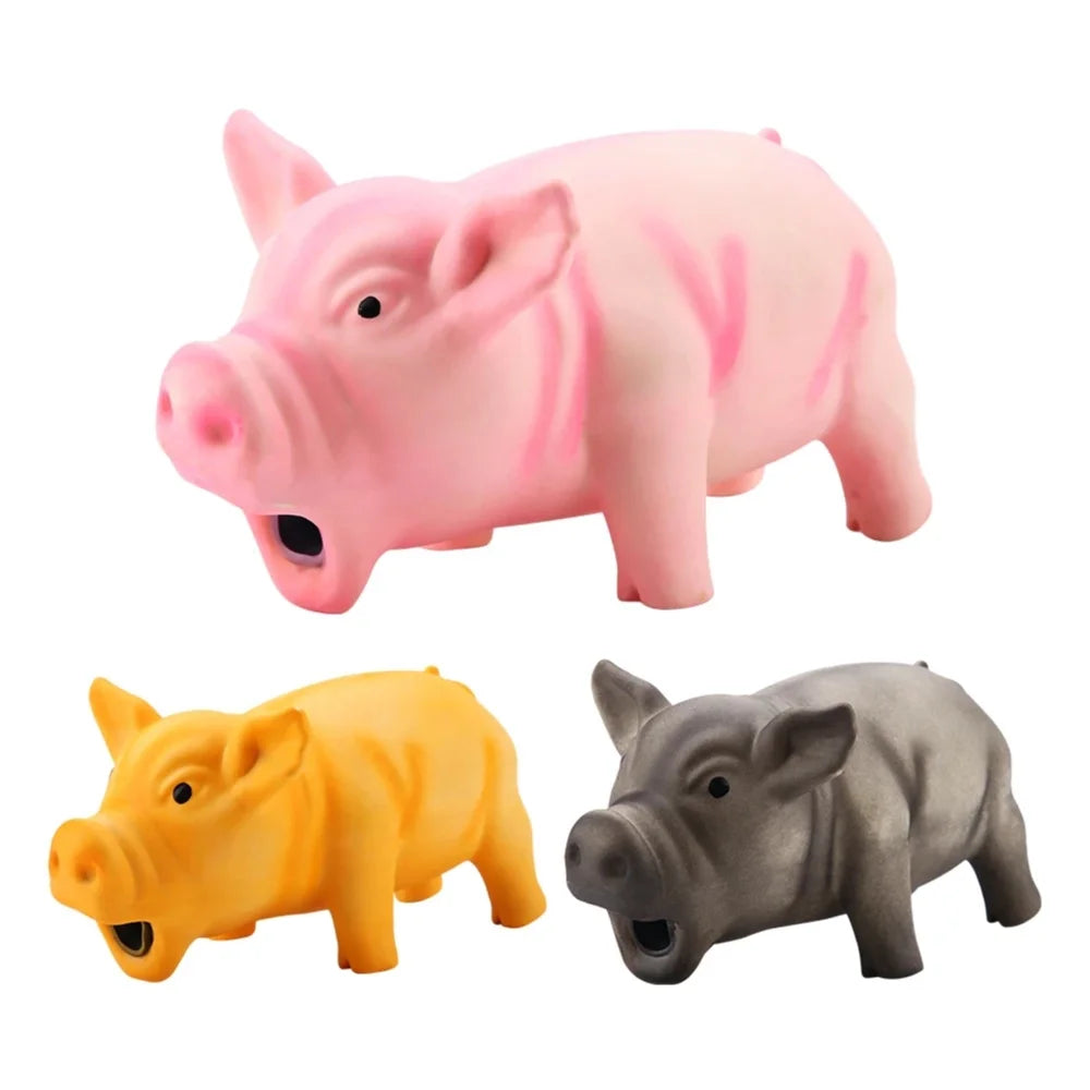 Cute Dog Chew Toys Rubber Sound Pig Squeak Latex Pet Toys for Dog Squeaker Chew Training Puppy Supplies Pet Products