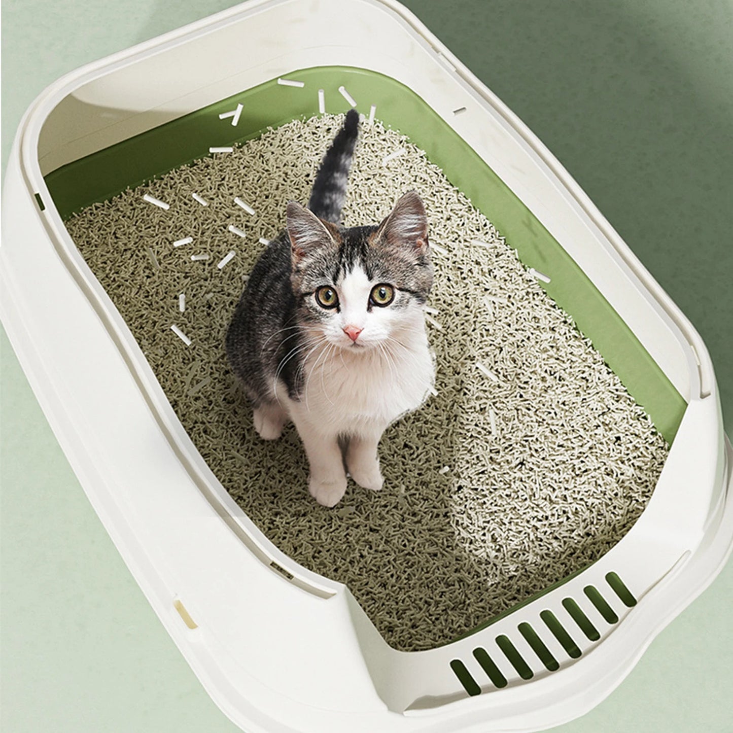 Large Cat Litter Box Hooded Cat Litter Box Odor-Resistant Fully Enclosed Cat Toilet with Litter Scoop for Home Pets Supplies