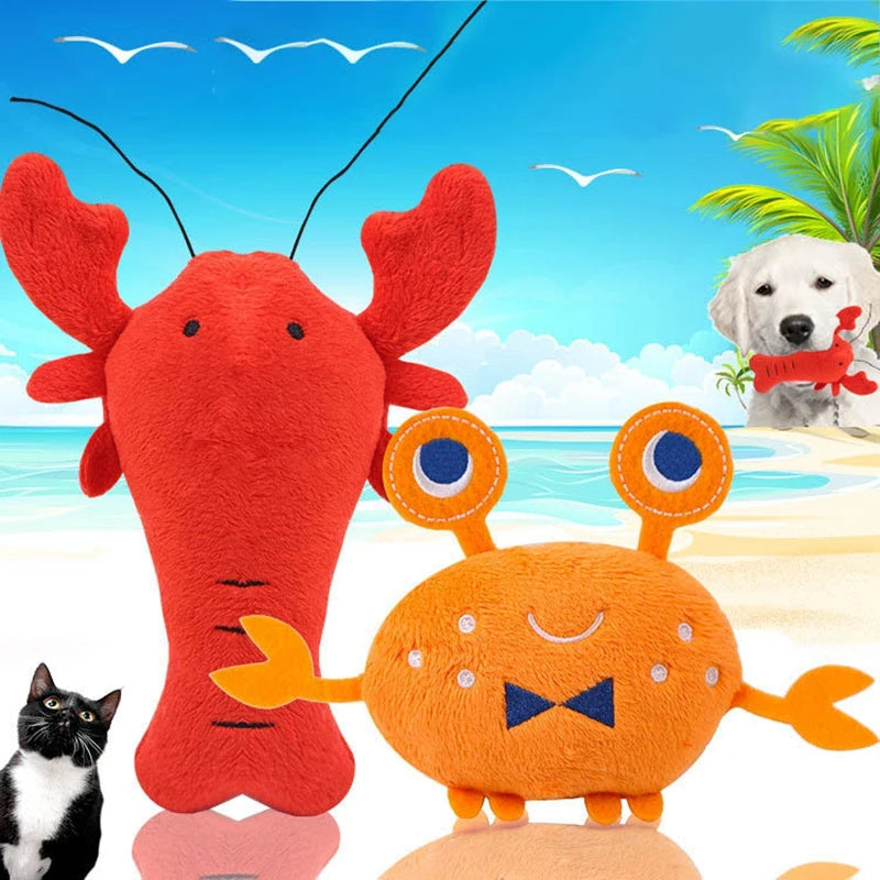 Pet Plush Toys Bite-Resistant Clean Dog Chew Puppy Training Soft Crab Lobster Ice Cream Pet Toys Supplies