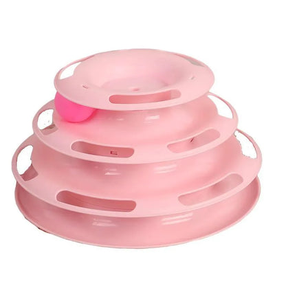 Pet cat toy Three-layer ball cat Turntable Cat interactive educational track toy cat space tower play plate