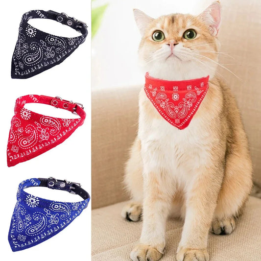 Adjustable Pet Bandana Collar, Polyester Knit Fabric Saliva Towel, Triangle Neckerchief for Small, Medium, Large Dogs & Cats