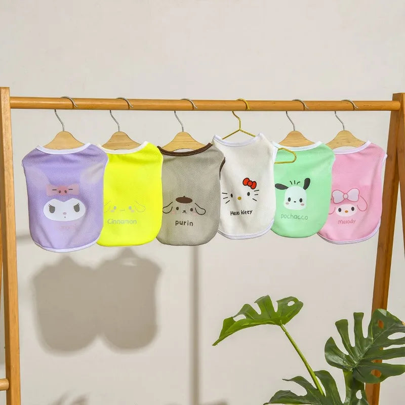 Cute Sanrio Hello Kitty Pet Vest Cartoon Cat and Dog Clothes Small Dog Creative Anime Series Breathable Clothes Pet Dress Up