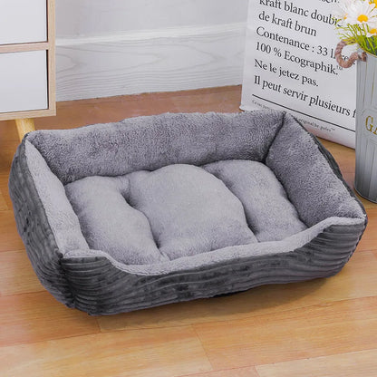 Color Square Winter Soft Warm House for Dog Bed for Dog Mat Waterproof Cat Bed Pet Bed for Large Medium Small Dog House