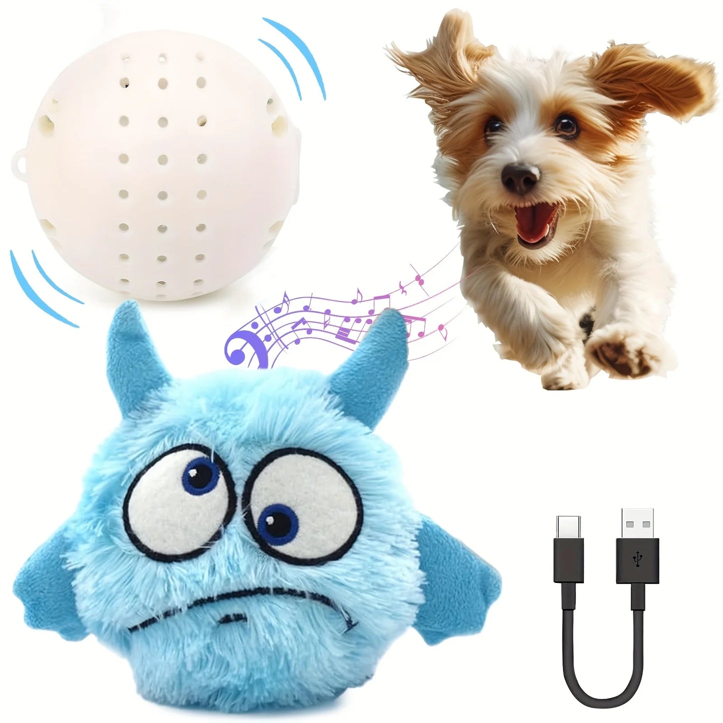 Dog Toys For Boredom Upgrade Dog Toys Interactive Monster Plush Ball Squeaky Moving Dog Ball Toy Shake Bounce Boredom Pet Toys