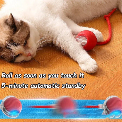 1/2PCS Smart Cat Toys Pet Toys Automatic Rolling Ball Fake Tail Rechargeable Electric Pet Interactive Toy Dog Cat Imitate Mouse