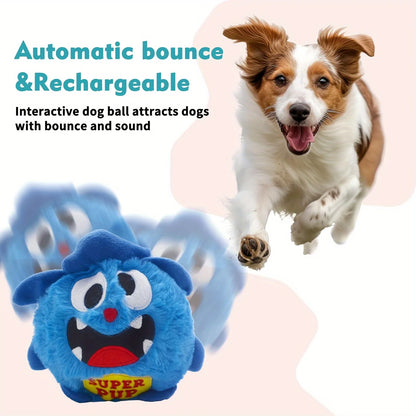 Dog Toys For Boredom Upgrade Dog Toys Interactive Monster Plush Ball Squeaky Moving Dog Ball Toy Shake Bounce Boredom Pet Toys