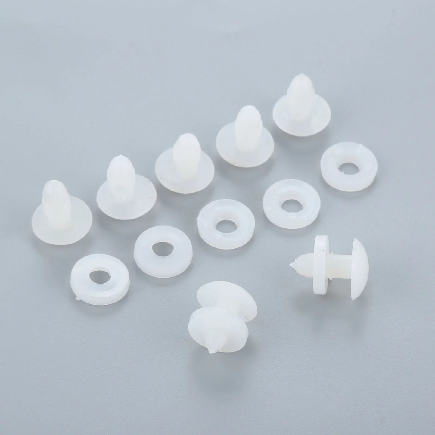 20/10Pcs White Plastic Doll Joints with Washers Neck Arm Leg Joins Dolls Accessories for Plush Pet Toys Doll Making DIY Craft