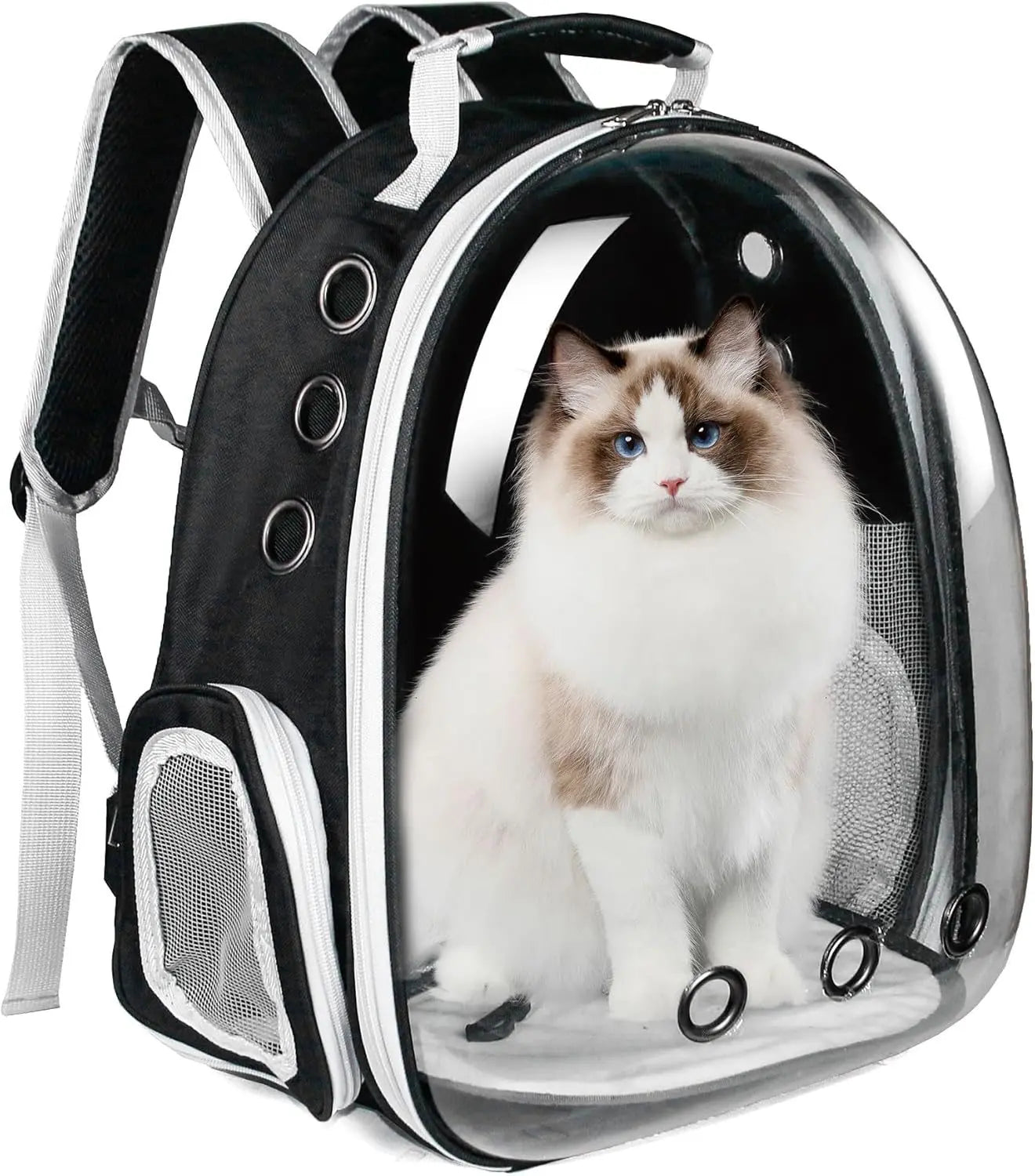 Transparent cat bags, pet backpacks, portable and transparent space capsules, cat supplies, outdoor travel breathable backpa