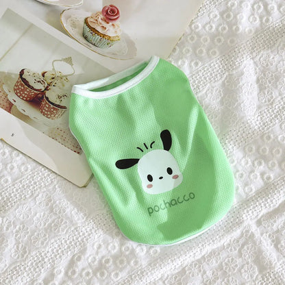 Cute Sanrio Hello Kitty Pet Vest Cartoon Cat and Dog Clothes Small Dog Creative Anime Series Breathable Clothes Pet Dress Up