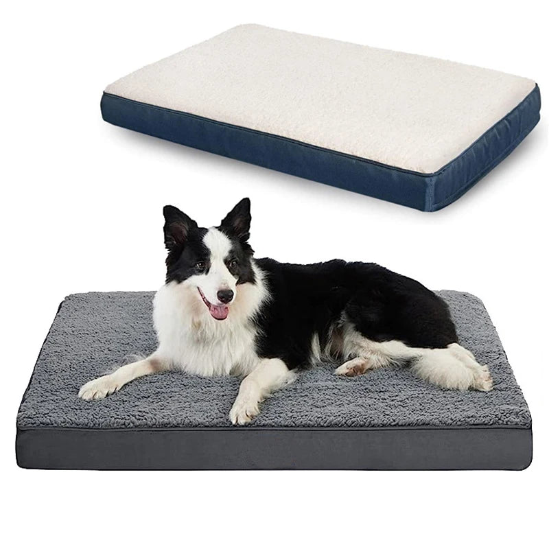 Dog Bed Kennel Mat Memory Foam Warm Soft Pet Bed with Removable Washable Cover Dogs Cushions  Puppy Accessories Pet Supplies