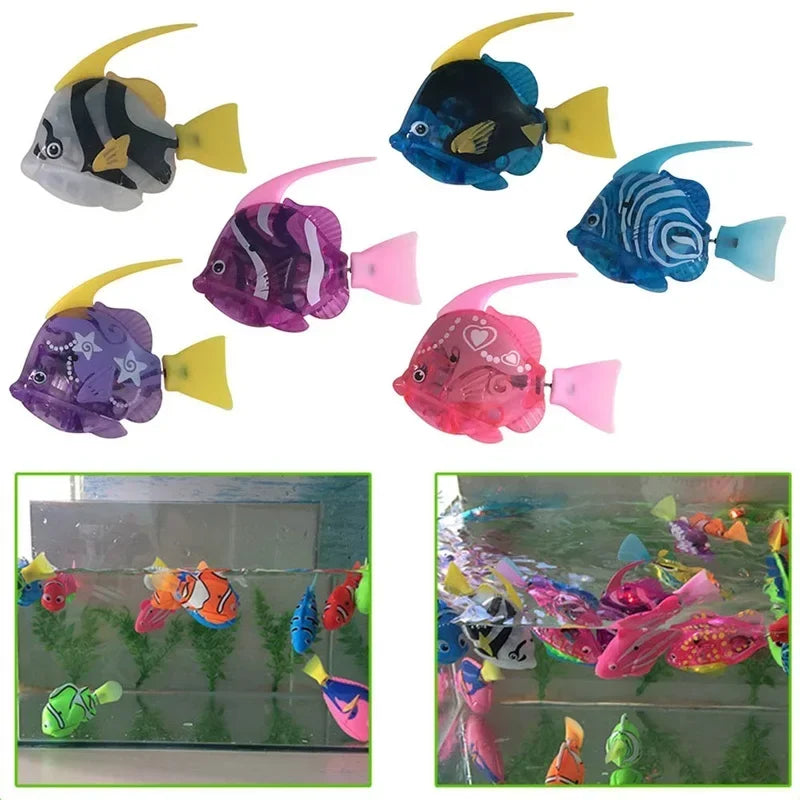 Cat Interactive Electric Fish Toy Water Cat Toy for Indoor Play Swimming Robot Fish Toy for Cat and Dog with LED Light Pet Toys