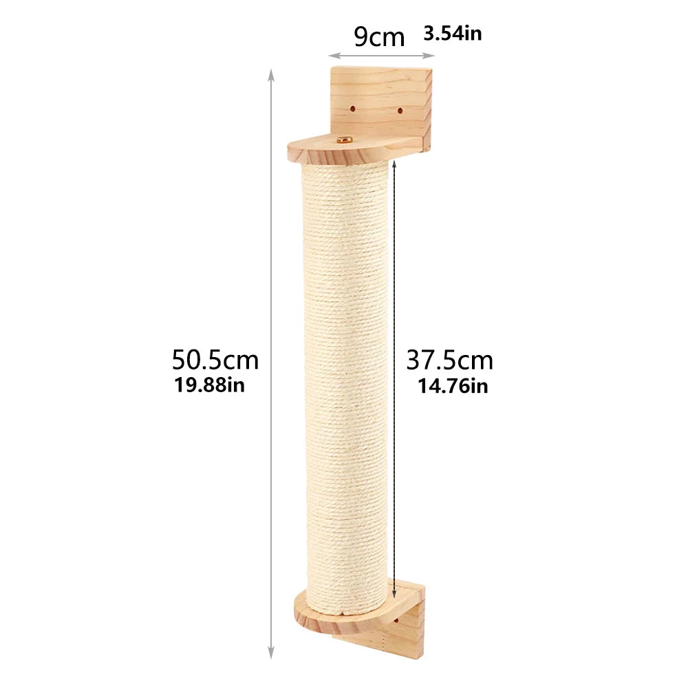 Cat Climbing Shelf Wall Mounted Four Step Stairway With Sisal Scratching Post For Cats Tree Tower Platform Jumping Pet Furniture