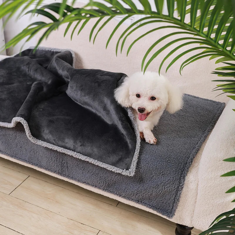 Soft Comfortable Warm Pet Sleeping Blanket Flannel Lambskin Dog Blanket Thicken  Waterproof Cats and Dogs Mat Dog Accessories