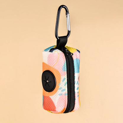 Abstract Designer Print Cute Design Pet Poop Bag Holder Dispenser Without Poop Bag And Leashes Can Attached With Any Dog Leashes