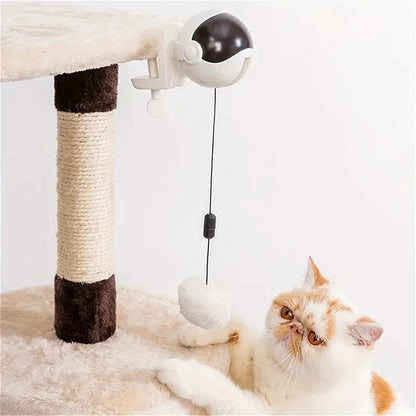 1Pc Fun Lifting Ball Electric Motion Cat Toy With Automatic Retractable Cat Teasing Ball Rotating Interactive Puzzle Pet Toys