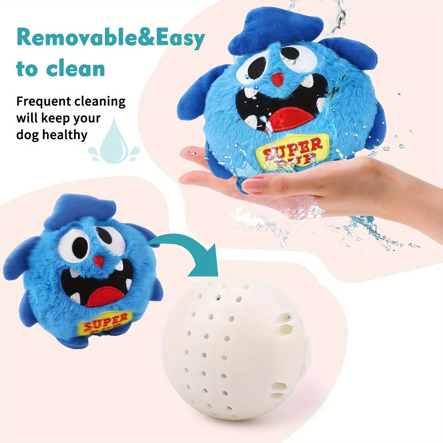 Dog Toys For Boredom Upgrade Dog Toys Interactive Monster Plush Ball Squeaky Moving Dog Ball Toy Shake Bounce Boredom Pet Toys