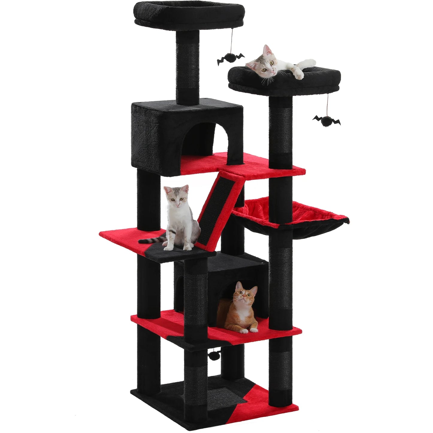 Large Cat Tree Tall Cat Tower for Indoor Cats Multi-Level Plush Cat Condo with Scratching Posts Scratching Boards Perches Caves