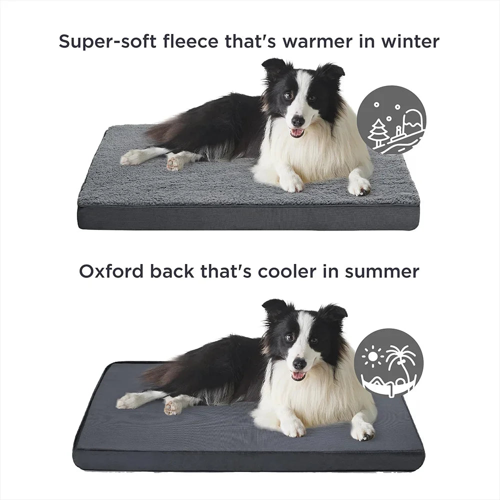 Summer and Winter Big Pet Bed Memory Foam Dog Bed for Large Dog Removable Washable Dog Mattress Pet Mat Egg Kennel Pad Cat Sofa