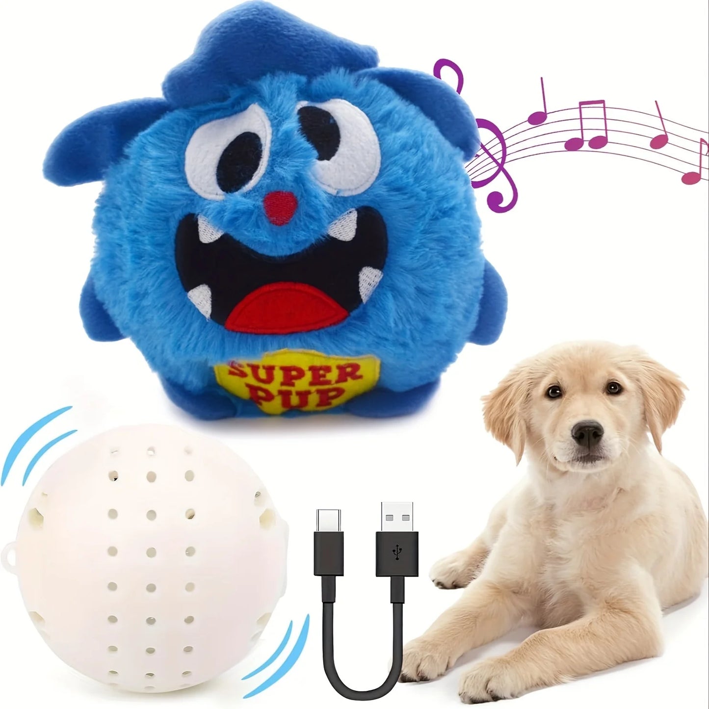 Dog Toys For Boredom Upgrade Dog Toys Interactive Monster Plush Ball Squeaky Moving Dog Ball Toy Shake Bounce Boredom Pet Toys