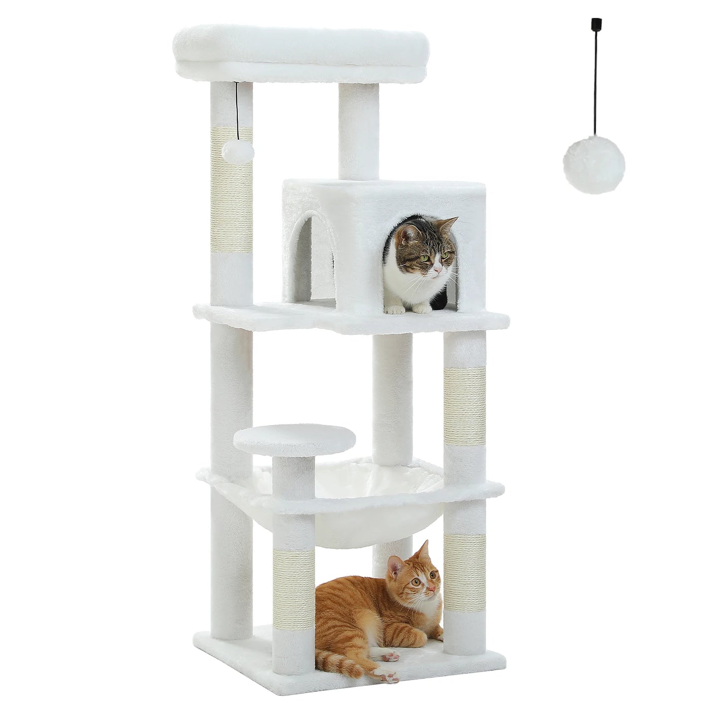 Cat Tree for Indoor Cats, 5-Level Cat Tower for Large Cats with Metal Frame Large Hammock Cat Condo with Big Top Perch