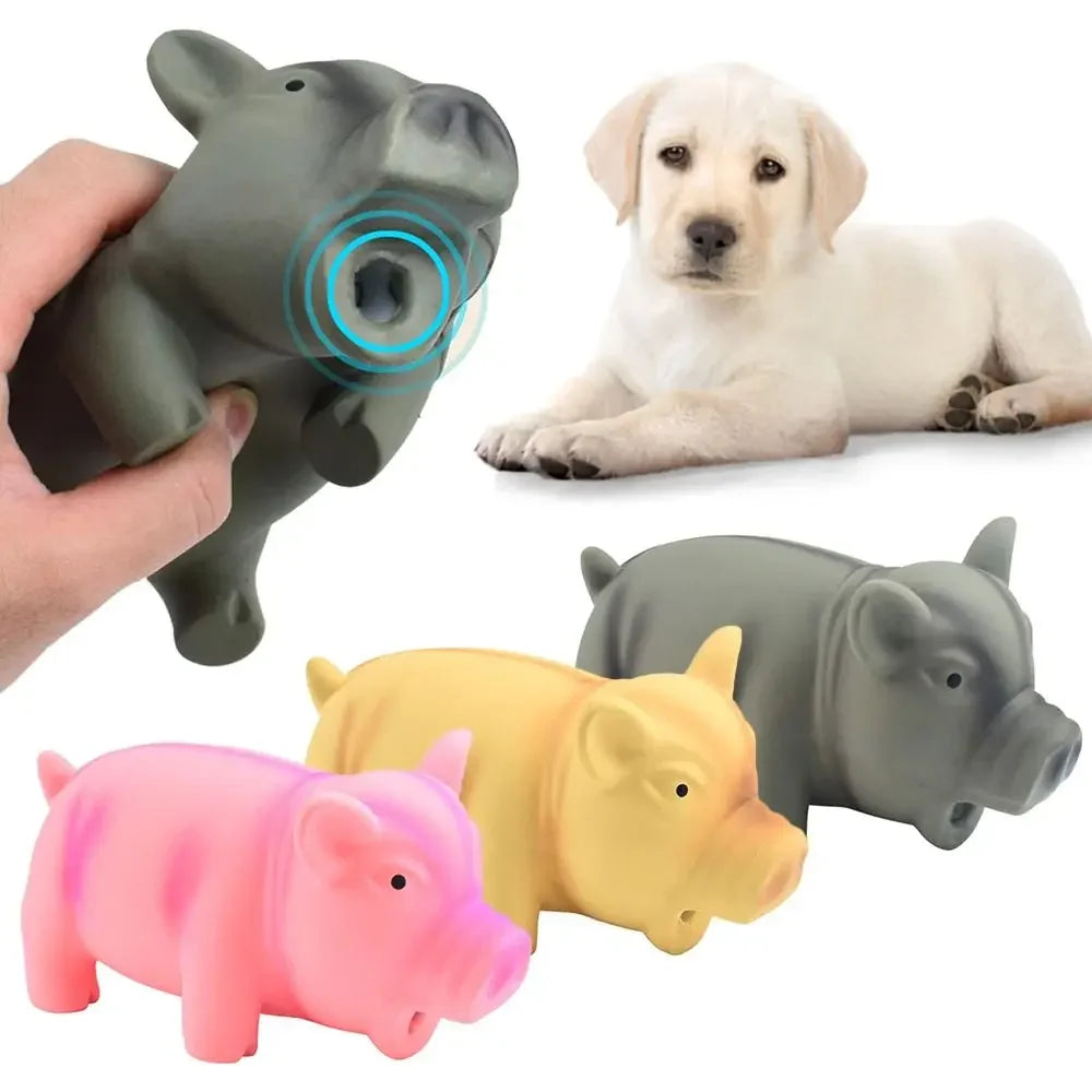 Cute Dog Chew Toys Rubber Sound Pig Squeak Latex Pet Toys for Dog Squeaker Chew Training Puppy Supplies Pet Products