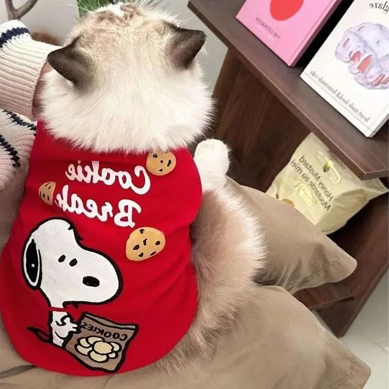 New Snoopy animation peripheral cartoon cute warm pet sweatshirt creative personality kawaii cat and dog clothes wholesale