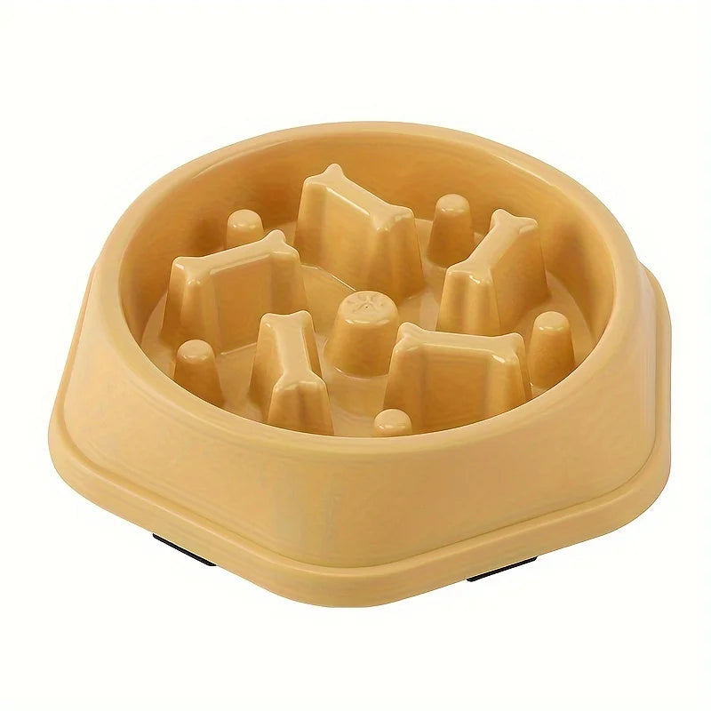 Anti-Tip Slow Feeder Dog Bowl - Non-Slip, Choke Prevention Pet Dish for Healthy Eating