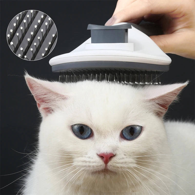 Pet Hair Removal Brush Dog Hair Comb Stainless Steel Automatic Hair Fading Cat Comb Pet Cleaning Grooming Supplies