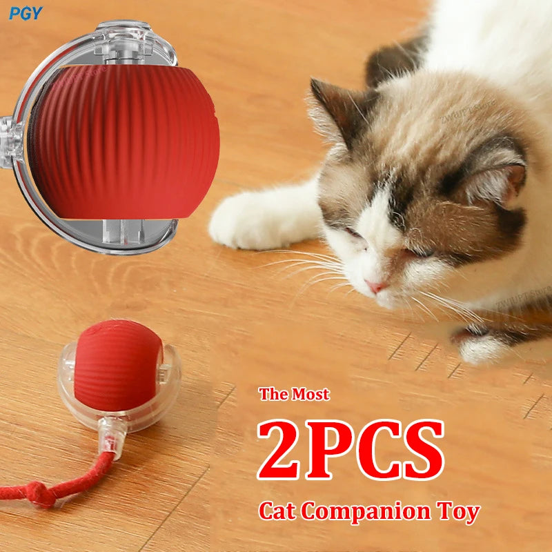 1/2PCS Smart Cat Toys Pet Toys Automatic Rolling Ball Fake Tail Rechargeable Electric Pet Interactive Toy Dog Cat Imitate Mouse