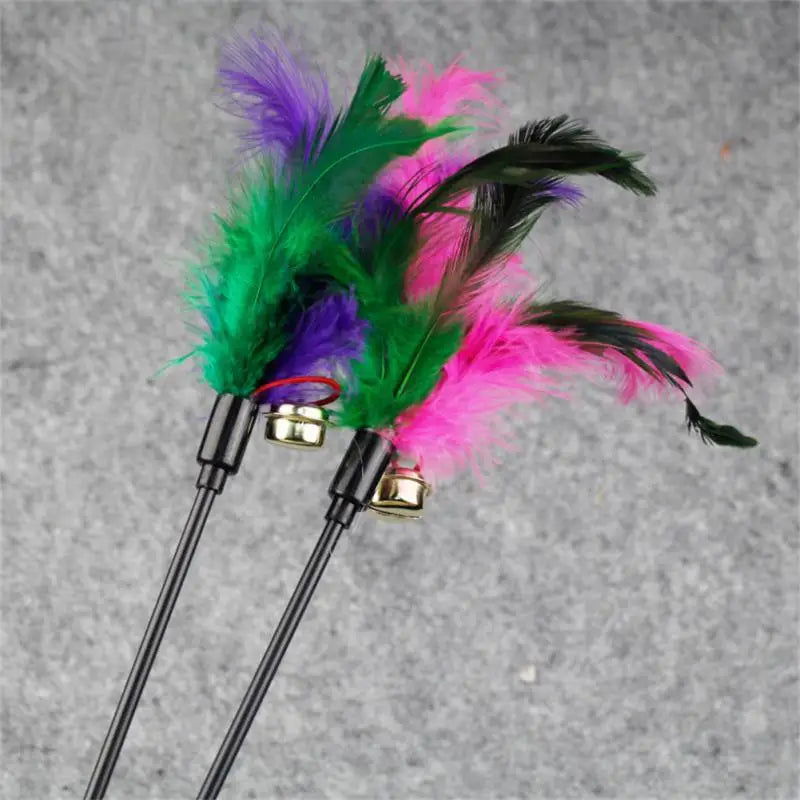 1~10PCS Funny Cat Stick Toys Colorful Feathers Tease Cat Stick Interactive Pet Toys For Cat Playing Toy Supplies Cat Accessories