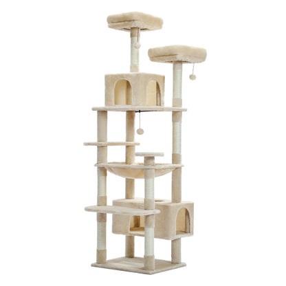 Large Cat Tree Tall Cat Tower for Indoor Cats Multi-Level Plush Cat Condo with Scratching Posts Scratching Boards Perches Caves